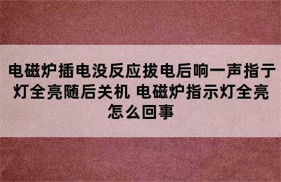 电磁炉插电没反应拔电后响一声指亍灯全亮随后关机 电磁炉指示灯全亮怎么回事